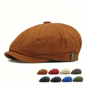 Nouveau Chapeau Gavroche Vintage Coloré 2025 – Simple, Tendance, Décontracté, en Coton Uni, pour Hommes et Femmes, Quatre Saisons - Product Image 1