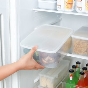 Food <b>Container</b> Rectangle L Airtight <b>Plastic</b> <b>Lid</b> Fridge Organizer - Product Image 1