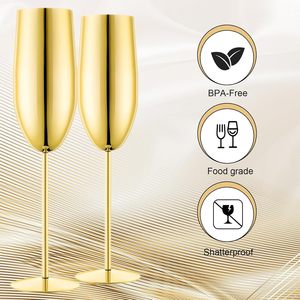 220/250/280ml Stainless Steel <strong>Champagne</strong> <strong>Flutes</strong> Silver Gold Metal <strong>Champagne</strong> Glasses Unbreakable Goblet For Wedding Party - Product Image 3