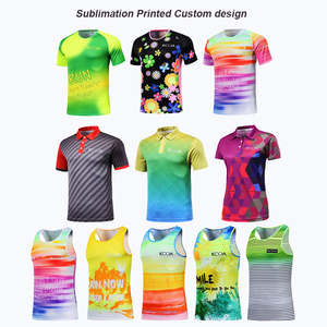 Impresión personalizada del logotipo <span class=keywords><strong>de</strong></span> su marca Sublimación Marathon 100% Poliéster Camiseta <span class=keywords><strong>de</strong></span> secado rápido Oem Camisetas para correr Camisetas deportivas con cuello personalizado - Product Image 4