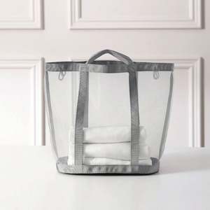 Panier à linge en nylon robuste avec poignées solides, pliable, pour salle de bain - Product Image 1