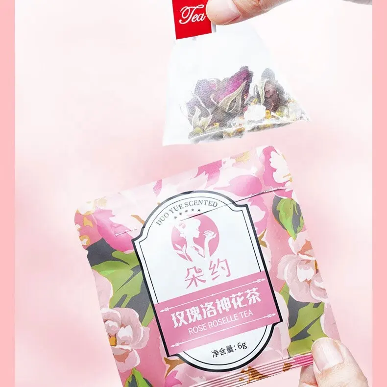 6 g separado cada paquete independiente 12 paquetes una caja perfumada té seco Roselle Luoshen flor osmanthus hibisco rosa bolsita de té