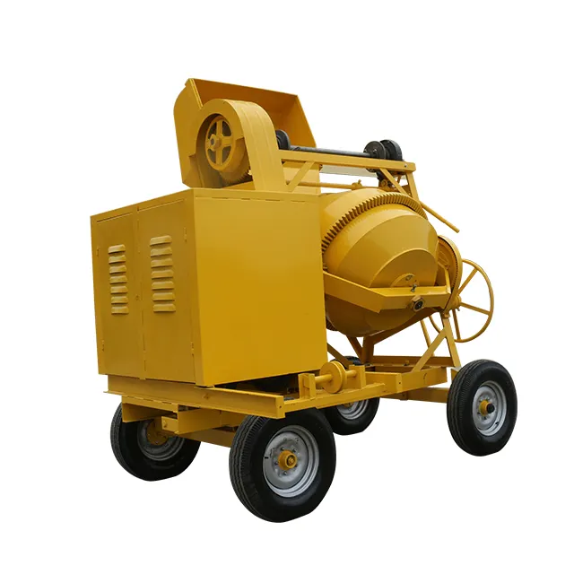 China Famous Portable Diesel Engine Self-Loading Concrete Mixer With Winch