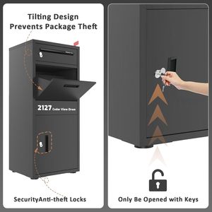 Lớn tùy chỉnh địa chỉ Sticker ngoài trời bưu kiện thả hộp khóa chống trộm bưu kiện Hộp Thư màu đen cho nhà - Product Image 6