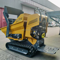 TOHO THD500S 500kg Benzinbetriebener Hydraulischer Raupenkipper 1200mm Maximale Hubhöhe Mini-Raupen-Baustellenkipper