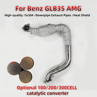 Tuyau d'échappement de performance pour Mercedes-Benz GLB35 AMG 2.0T 2019-2023, Downpipe isolé 100/200/300CELL, Amélioration de puissance de course