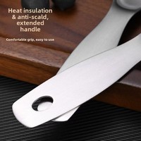 Cuillère à riz en acier inoxydable avec trou de suspension pour soupe, bouillie, nouilles – Ensemble de cuillères de service pour la maison et la restauration