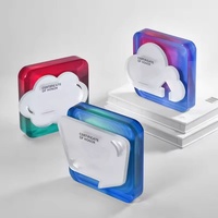 Trophée en cristal créatif en forme de nuage coloré, trophée commémoratif en cristal pour les employés exceptionnels