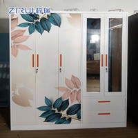Armoire en acier KD multi-compartiments, armoire métallique à 5 portes, placard imprimé avec serrure à clé