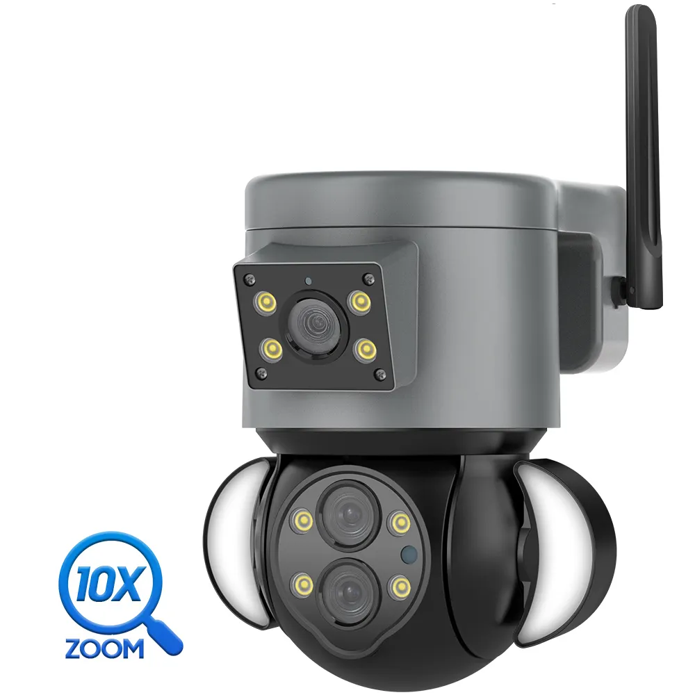 2022 nouvelle arrivée caméras ip sans fil avec alarme de liaison et objectif multi-angle 4mp et projecteur intelligent