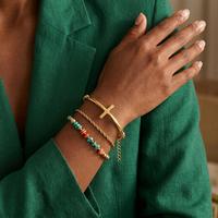 Bracelet personnalisé en acier inoxydable avec perles, croix latérale, médaille miraculeuse, chapelet, bijoux religieux, cadeau de baptême