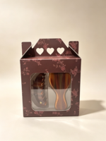 UME – Coffret Cadeau Luxe Personnalisé avec Logo, Pince à Cheveux et Brosse en Acétate Écologique, Décoration Capillaire, Emballage Carton
