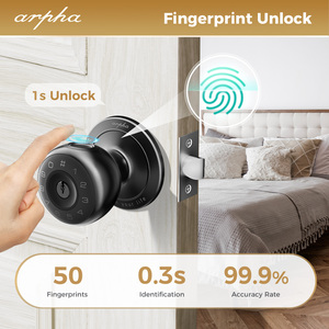Cerradura Inteligente Arpha D260 con Control por Aplicación Tuya, Desbloqueo por Huella Dactilar y Contraseña BT, Cerradura de Perilla Inteligente para Dormitorio, Cerradura de Puerta Interior Inteligente - Product Image 3