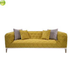 Design di lusso Chesterfield divano imbottito in pelle con ciuffi di diamanti con cuscini mobili per appartamenti <span class=keywords><strong>Studio</strong></span> - Product Image 2