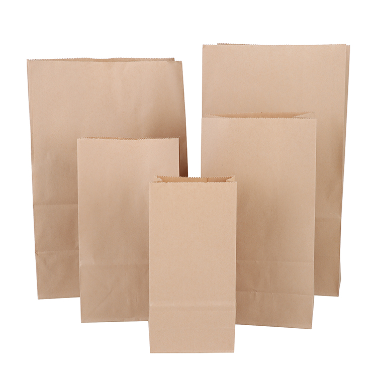 Custom Food Grade Kraft Paper Bag Recycled Brown Paper Bag With Logo Printed Kraft Paper Bag