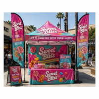 Tente de stand d'exposition extérieur avec ensemble de drapeaux plume pour événements promotionnels – Fournisseur en gros