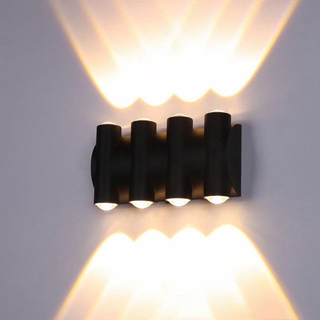 Outdoor Modern LED Wall Lights 12W Aluminum Body IP65 Waterproof Up/Down Adjustment Decorative Bathroom Home Hotel Use 3500K