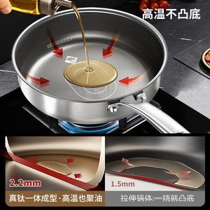 Sartén de Titanio Kengqiang de 28 cm, Antiadherente, Profunda, para Panqueques y Filetes, con Tapa, Conducción Rápida de Calor, Solo Limpieza a Mano - Product Image 2