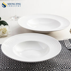 Vaisselle en céramique de restaurant et d'hôtel, design moderne, bande gaufrée, personnalisée, <span class=keywords><strong>blanche</strong></span>, <span class=keywords><strong>service</strong></span> de <span class=keywords><strong>table</strong></span> - Product Image 3