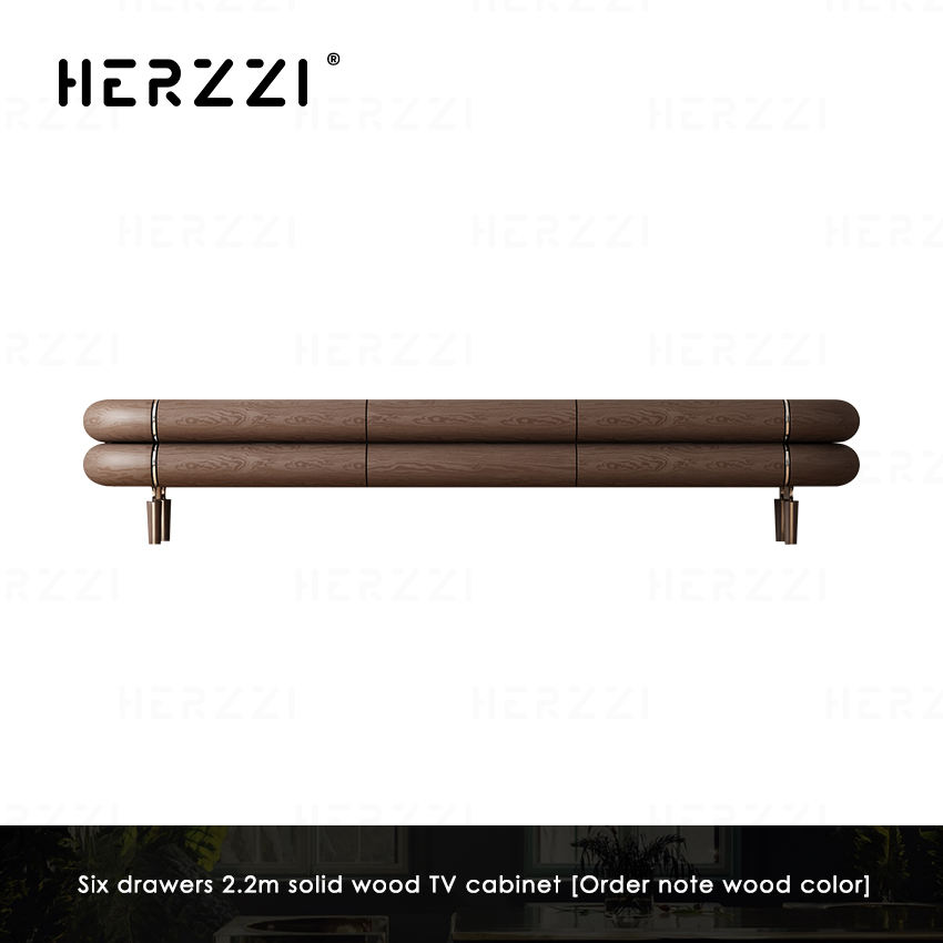 ตู้วางทีวีไม้แข็งขนาด2.0เมตร6ลิ้นชัก [สั่งซื้อหมายเหตุสีไม้]