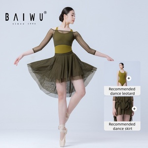 Haut en maille à col bateau Baiwu, nouvelle collection 2026, pour <span class=keywords><strong>femme</strong></span>, manches trois-quarts, cache-maillot de ballet, vêtement d'extérieur de ballet 126119005 - Product Image 4