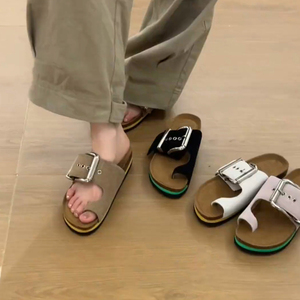 Sandales <span class=keywords><strong>Birkenstock</strong></span> à plateforme pour femmes, avec boucle métallique grande taille, en faux daim, décontractées, pour l'extérieur - Product Image 4