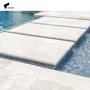 Bordatura <span class=keywords><strong>in</strong></span> Travertino Durevole Tostone per Piscine, Terrazze e Passerelle Esterne - <span class=keywords><strong>Pietra</strong></span> per Pavimentazione Grigia Premium - Product Image 3