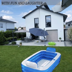 PVC <b>Inflatable</b> Swimming Pool with Backrest 63*47*23.5 Inch <b>Bath</b> Tub for Adults Outdoor Indoor Freestanding Foldable Spa Tub - Product Image 6