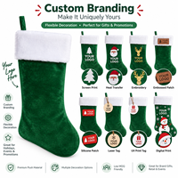 Chaussette de Noël en peluche 45 cm, velours, fausse fourrure, grande capacité, boucle de suspension, sac cadeau, cheminée, couleur personnalisée, vente en gros