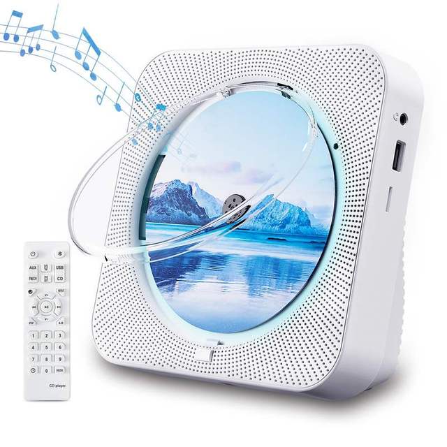 Portable CD Player BT 5.0 FM Radio USB TF Card AUX Input Rechargeable Battery Home Student Outdoor Learning