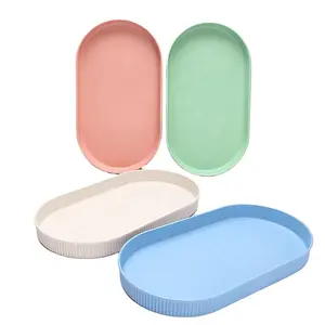 Wholesale Degradable Reusable Eco-friendly BPA Free Lightweight Plates Customized color plastic serving platter