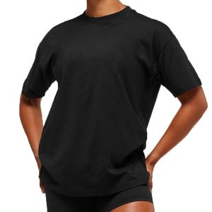 Camiseta de Manga Corta Negra para Mujer, Nueva, Holgada, de Algodón Puro, para Verano - Product Image 5