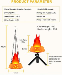 Halloween <b>LED</b> Pumpkin Flame Light Simulated Campfire Lamp for Haunted House and Party Decor - Product Image 6