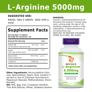 Suplemento Masculino de la Mejor Calidad para el Cuidado de la Salud, Tabletas de L-Arginina para Músculos, Tabletas Energéticas de 5000 mg, 100% Libres de Drogas, Tabletas Promotoras - Product Image 3