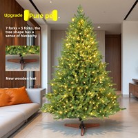 Nouvel Arbre de Noël en PE Pur 1,5-3m pour Usage Domestique, Exportation, Écologique, Ignifuge, Lampe à Induction Non Électrique, Arbre de Salon