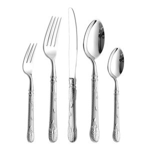 Sang Trọng Cổ Điển 304 Thép Không Gỉ Dao Kéo Thiết Lập Chất Lượng Cao Mạ Muỗng & Tấm Flatware Cho Nhà Ăn Uống Cho Quà Tặng Doanh Nghiệp - Product Image 5