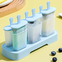 Moule à glaces coloré à 6 cavités avec couvercle, réutilisable, pour la fabrication de glaces maison et de collations glacées d'été