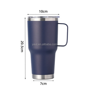แก้วกาแฟสแตนเลสสตีลเก็บความเย็นสองชั้นฝาแก้วเก็บความเย็นเคลือบผงตามสั่ง - Product Image 3