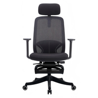 Chaise de bureau pivotante réglable en hauteur avec appui-tête réglable + dossier en maille respirante + cadre en acier + roulettes