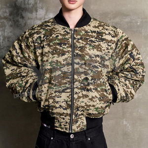 Atacado 14oz Denim <span class=keywords><strong>Digital</strong></span> <span class=keywords><strong>Camo</strong></span> Imprimir Bomber <span class=keywords><strong>Jacket</strong></span> Cropped Boxy Fit Oversized Camuflagem dos homens grossos Inverno Streetwear <span class=keywords><strong>Jacket</strong></span> - Product Image 3