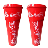 Gobelets 2-en-1 en plastique pour pop-corn et cola avec paille – Idéal pour les soirées cinéma
