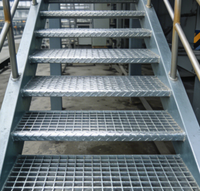 Escaliers en acier inoxydable galvanisé à chaud avec marches en grille
