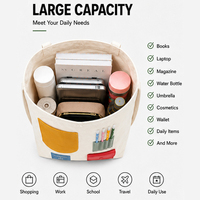 Sac fourre-tout en toile personnalisé multi-poches avec patchwork en cuir, sac de shopping coloré à grande capacité, sac de voyage en coton