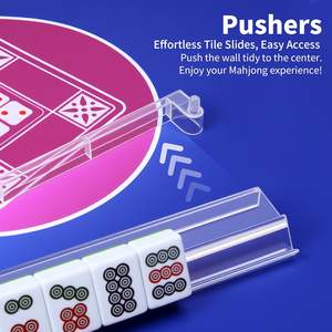 Support de Mahjong en Acrylique Premium 4 Pièces avec Poussoirs Intégrés, Bases Rotatives Transparentes, Accessoire de Table de Mahjong Fabriqué en Chine - Product Image 5