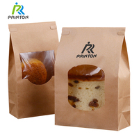 Sac en papier kraft jetable biodégradable avec logo imprimé, sacs en papier brun pour emballer les aliments à emporter