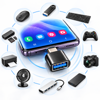 Adaptor OTG USB C ke USB A Mini Tipe C Male ke USB Female untuk MacBook iPad Pro Samsung Ponsel Flash Drive Mouse Keyboard