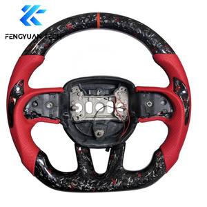 Volant de voiture chauffant en fibre de carbone rouge personnalisé avec LED pour Dodge Charger Challenger SRT 2014-2018 2019 2020 2021 2022 <span class=keywords><strong>2023</strong></span> 2024 - Product Image 2