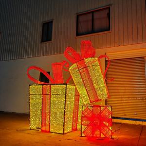 Boîte cadeau LED 3D personnalisée pour les décorations de Noël et de fêtes, centres commerciaux, <span class=keywords><strong>parcs</strong></span> - Product Image 2