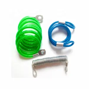 Stopdrop coil lanyard tater Steel Wire Coiled Cable Lanyard With Carabiners Stage spring safety rope