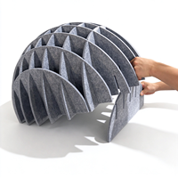 Panneaux acoustiques suspendus 3D plissés en feutre PET, à interverrouillage, pour plafond, absorption sonore, fabrication OEM